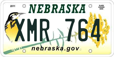 NE license plate XMR764