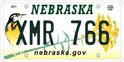 NE license plate XMR766