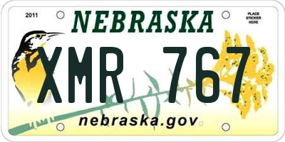 NE license plate XMR767