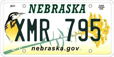 NE license plate XMR795