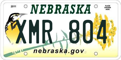 NE license plate XMR804