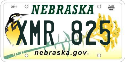 NE license plate XMR825