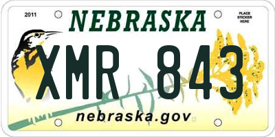 NE license plate XMR843