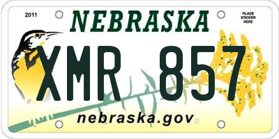 NE license plate XMR857
