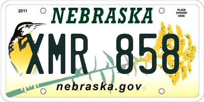 NE license plate XMR858