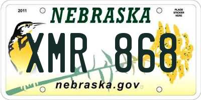 NE license plate XMR868
