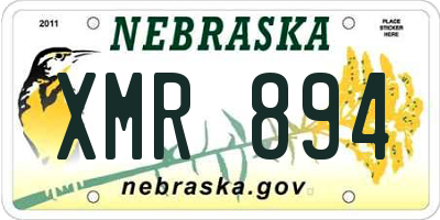 NE license plate XMR894