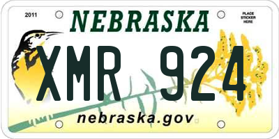 NE license plate XMR924
