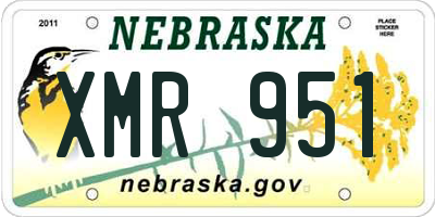 NE license plate XMR951