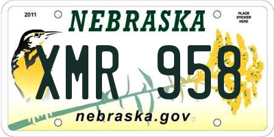 NE license plate XMR958