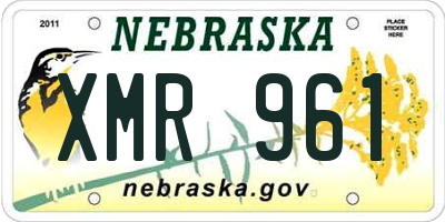 NE license plate XMR961