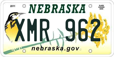 NE license plate XMR962