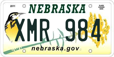 NE license plate XMR984