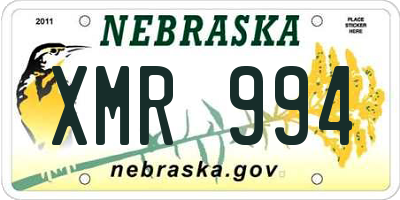 NE license plate XMR994