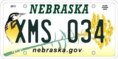 NE license plate XMS034
