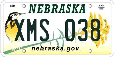 NE license plate XMS038