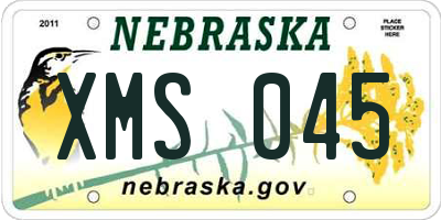 NE license plate XMS045