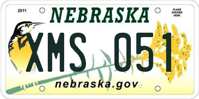 NE license plate XMS051