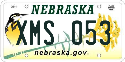 NE license plate XMS053