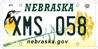NE license plate XMS058