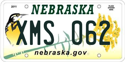 NE license plate XMS062