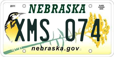 NE license plate XMS074