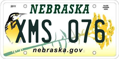 NE license plate XMS076
