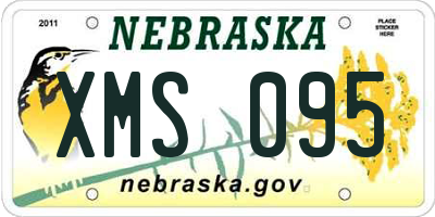 NE license plate XMS095