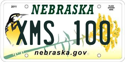 NE license plate XMS100