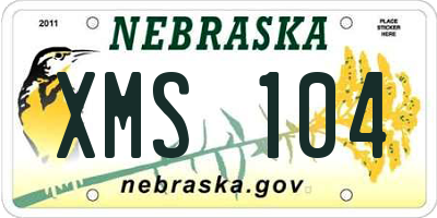 NE license plate XMS104