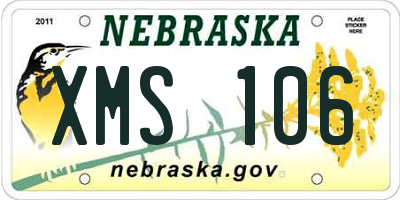 NE license plate XMS106