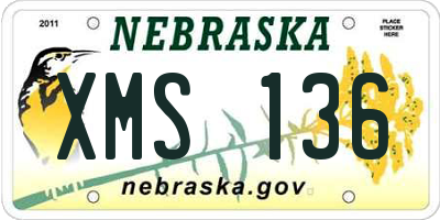 NE license plate XMS136