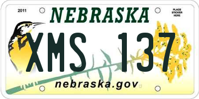 NE license plate XMS137