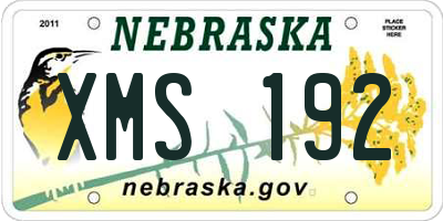 NE license plate XMS192