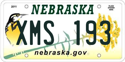 NE license plate XMS193