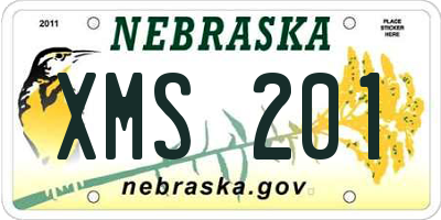 NE license plate XMS201
