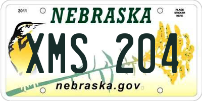 NE license plate XMS204