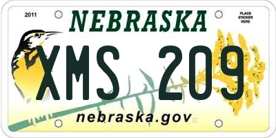 NE license plate XMS209