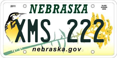 NE license plate XMS222