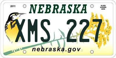 NE license plate XMS227