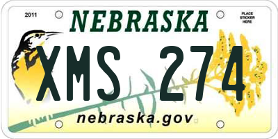 NE license plate XMS274