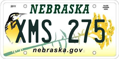 NE license plate XMS275