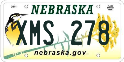 NE license plate XMS278