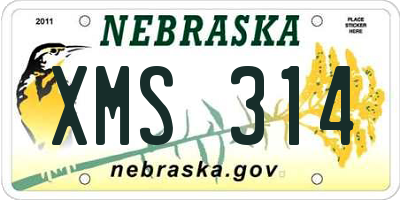 NE license plate XMS314