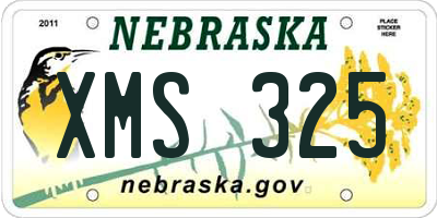 NE license plate XMS325