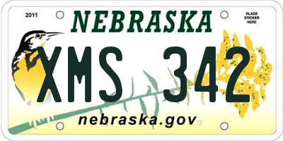 NE license plate XMS342