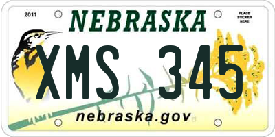 NE license plate XMS345