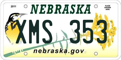 NE license plate XMS353