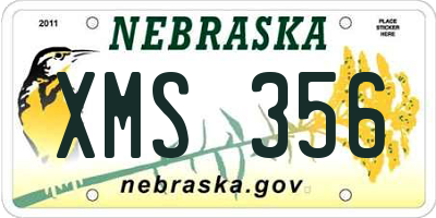 NE license plate XMS356