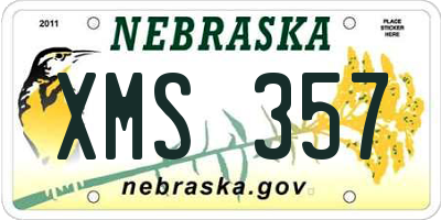 NE license plate XMS357
